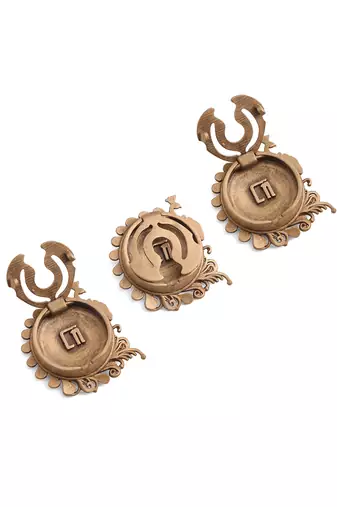 Oxidised antique gold plated peacock motif button cover