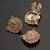 Oxidised antique gold plated peacock motif button cover