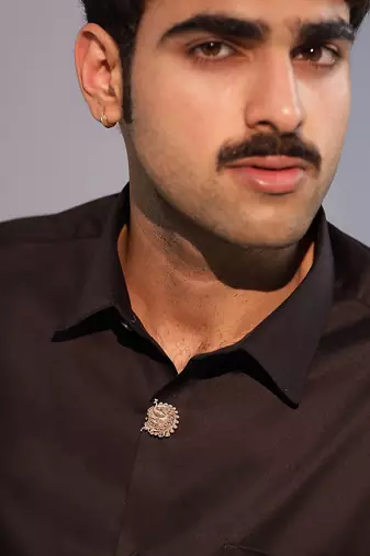 Oxidised antique gold plated peacock motif button cover