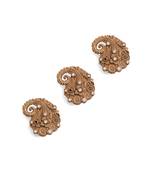 Oxidised antique gold plated floral crest button cover