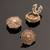 Oxidised antique gold plated lotus motif button cover