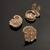Oxidised antique gold plated floral crest button cover