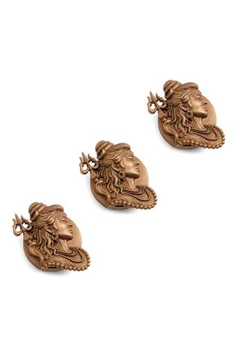Oxidised antique gold plated shiva motif button cover