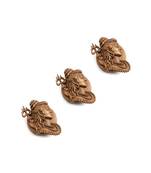 Oxidised antique gold plated shiva motif button cover