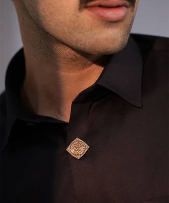 Oxidised antique gold plated eagle face button cover 4