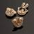 Oxidised antique gold plated elephant face button cover