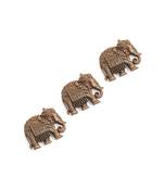 Oxidised antique gold plated elephant motif button cover