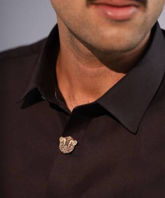 Oxidised antique gold plated elephant face button cover 4