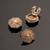 Oxidised antique gold plated lotus motif button cover