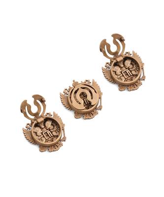 Oxidised antique gold plated button cover 2