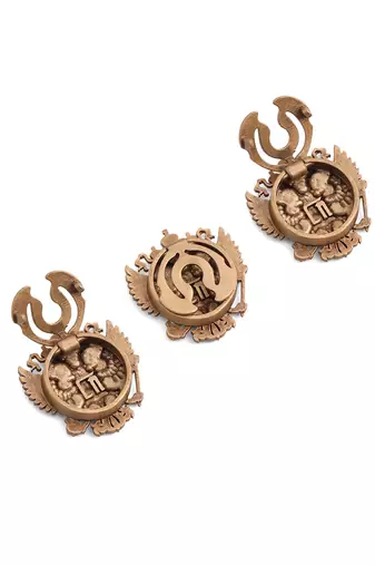 Oxidised antique gold plated button cover