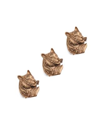 Oxidised antique gold plated animal motif button cover 2