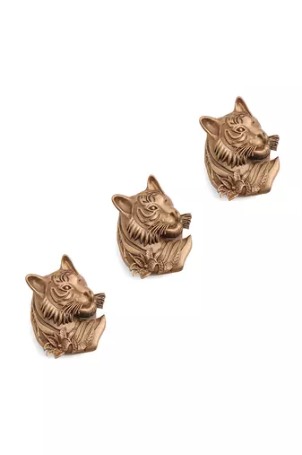 Oxidised antique gold plated animal motif button cover