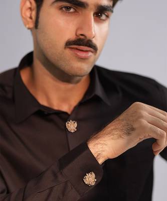 Oxidised antique gold plated button cover 5