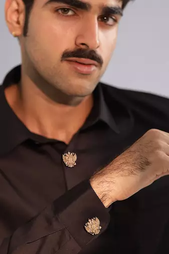 Oxidised antique gold plated button cover