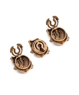 Oxidised antique gold plated animal motif button cover 3