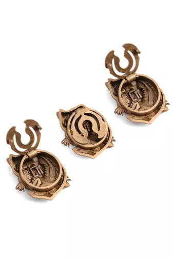 Oxidised antique gold plated animal motif button cover