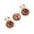 Oxidised antique gold plated ruby pink button cover