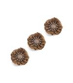 Oxidised antique gold plated floral button cover