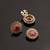 Oxidised antique gold plated ruby pink button cover