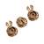 Oxidised antique gold plated floral button cover