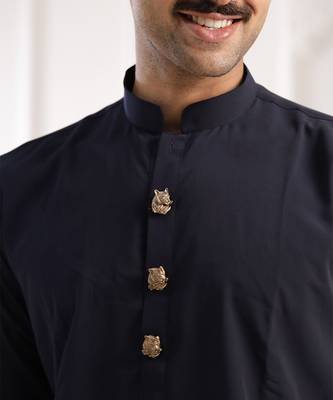 Oxidised antique gold plated animal motif button cover 5
