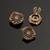 Oxidised antique gold plated floral button cover