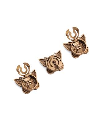 Oxidised antique gold plated butterfly motif button cover 2
