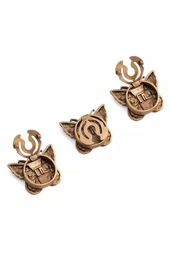 Oxidised antique gold plated butterfly motif button cover