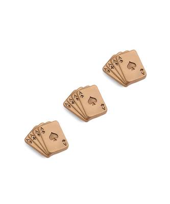 Oxidised antique gold plated cards motif button cover 2