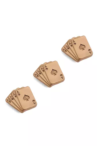 Oxidised antique gold plated cards motif button cover