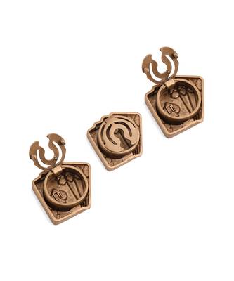 Oxidised antique gold plated cards motif button cover 3