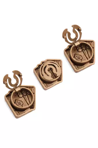 Oxidised antique gold plated cards motif button cover