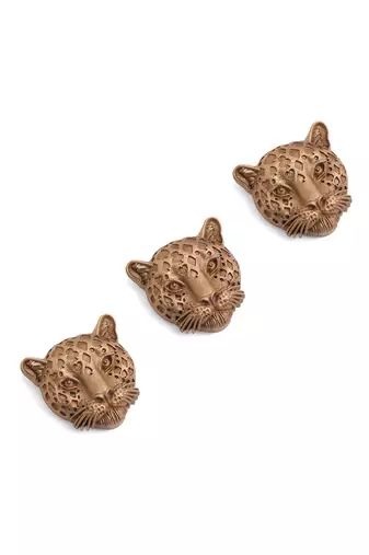 Oxidised antique gold plated animal motif button cover