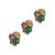 Oxidised antique gold plated green button cover