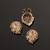 Oxidised antique gold plated lion face button cover