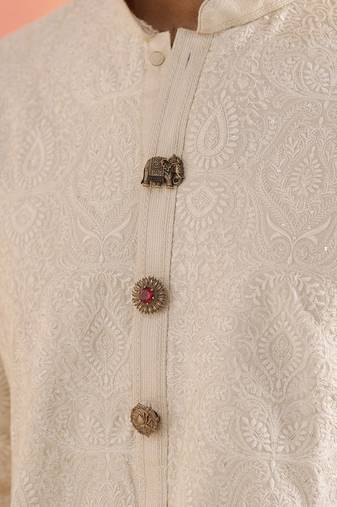 Oxidised antique gold plated elephant motif button cover