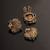 Oxidised antique gold plated lion face button cover