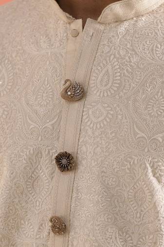 Oxidised antique gold plated floral button cover