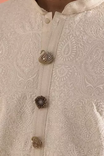 Oxidised antique gold plated floral button cover