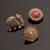 Oxidised antique gold plated elephant motif button cover