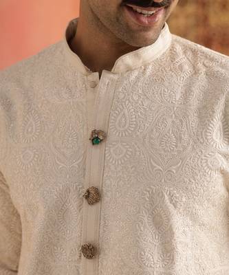 Oxidised antique gold plated green button cover 1
