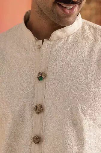 Oxidised antique gold plated green button cover