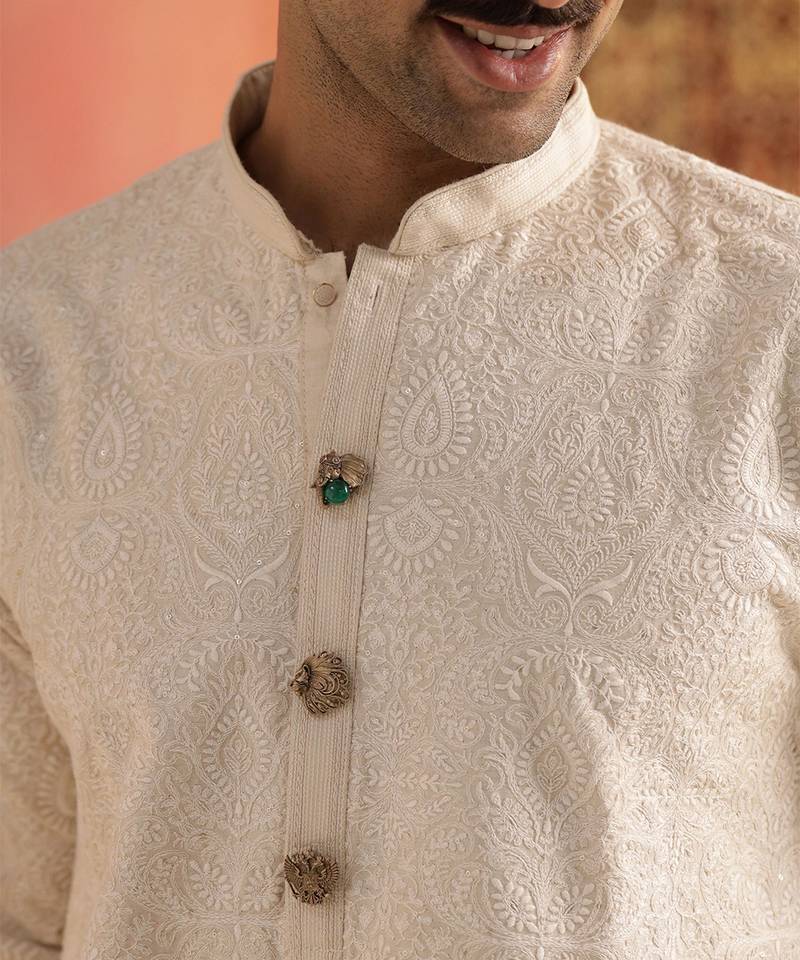 Oxidised antique gold plated green button cover