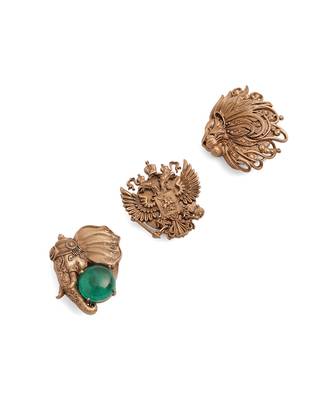 Oxidised antique gold plated green button cover 2
