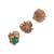 Oxidised antique gold plated green button cover