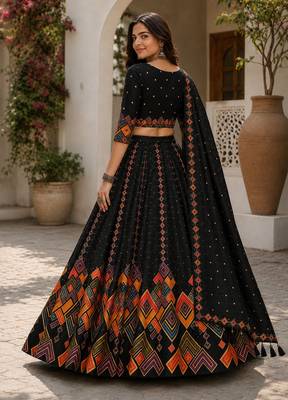 Black Color Smart And Trendy Festive Special Girlie Lehenga Choli 2