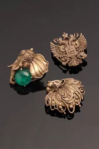Oxidised antique gold plated green button cover