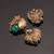 Oxidised antique gold plated green button cover