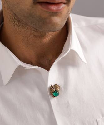 Oxidised antique gold plated green button cover 5